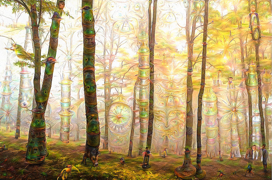 Enchanted surreal deep dream forest Digital Art by Matthias Hauser