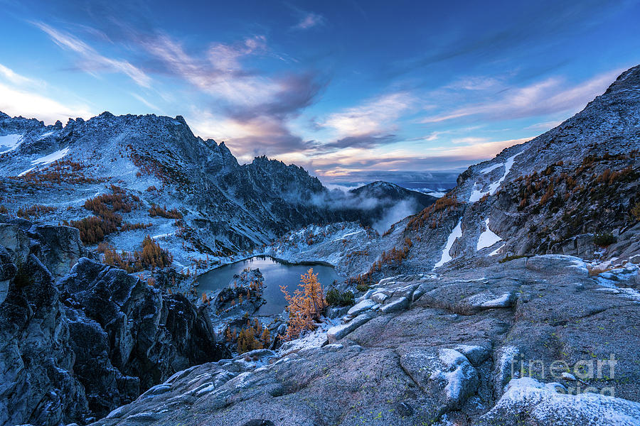 Enchantments Crystal Lake Winter Landscape Photograph by Mike Reid