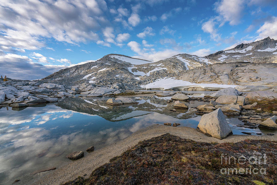 Landscape Photograph - Enchantments Peaks Reflection Cloudscape by Mike Reid