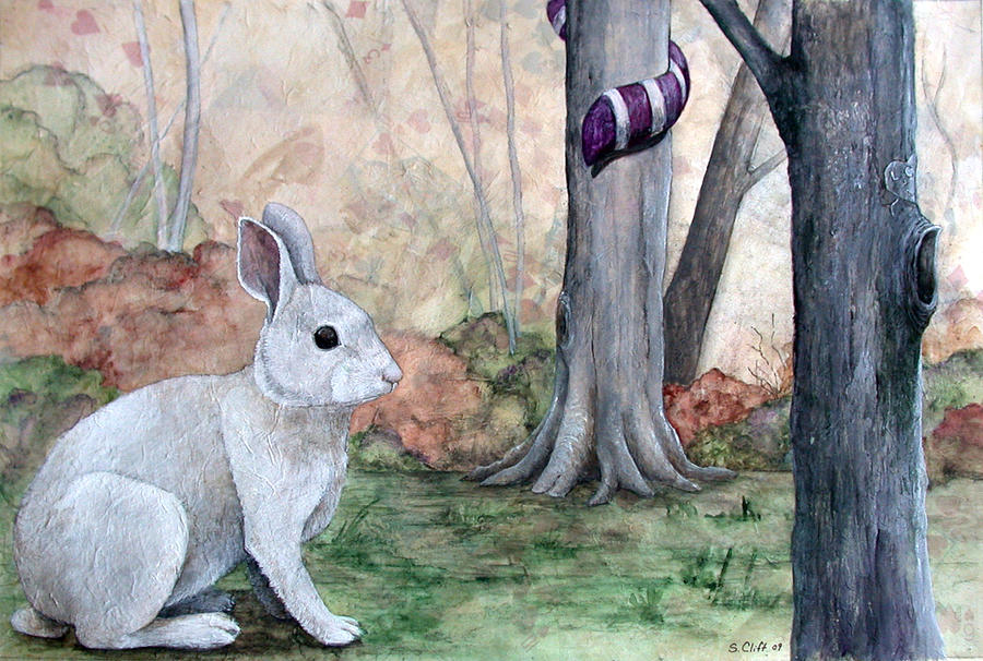 Encounter in Wonderland Painting by Sandy Clift