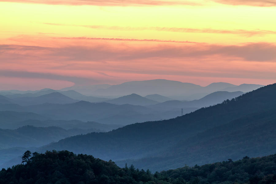 End of a Day in the Great Smoky Mountains Photograph by Teri Virbickis