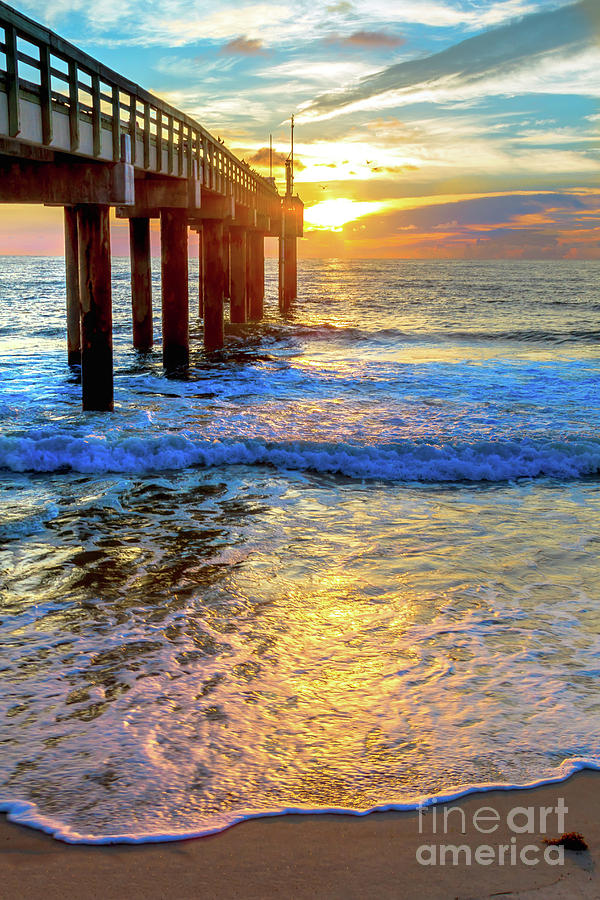 Pier Photograph - End Of Summer Sunrise by C W Hooper