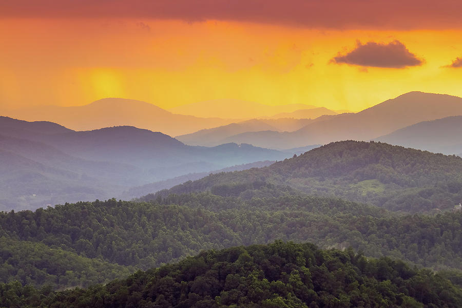 End of the day in the Blue Ridge Mountains Photograph by Dana Foreman