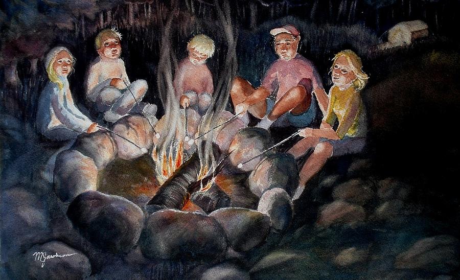 Marshmallow Painting - End of the Day by Marilyn Jacobson