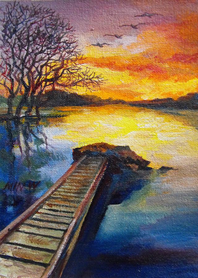 Impressionism Painting - End of the Dock by L R B