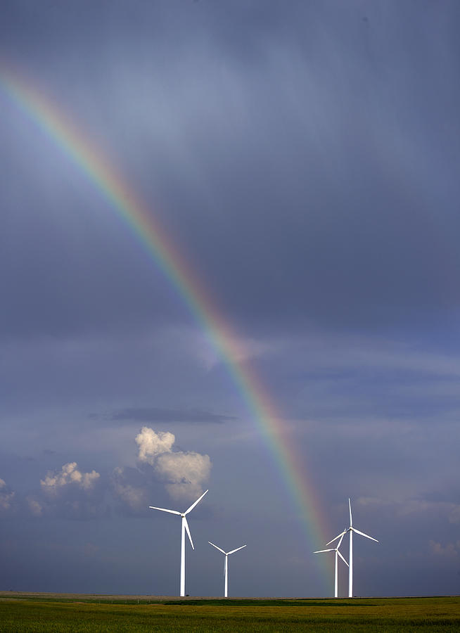 Turbines at the End of the Rainbow Photograph by Gary Langley