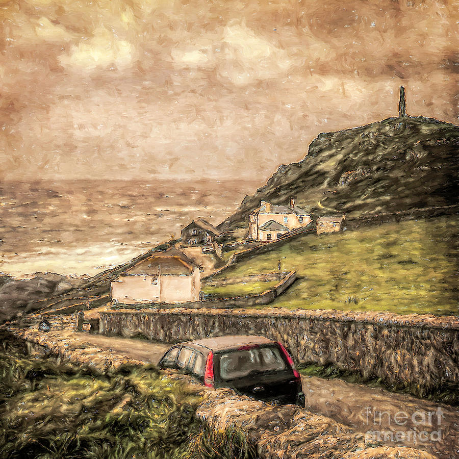 End of the Road Cape Cornwall Mixed Media by Linsey Williams