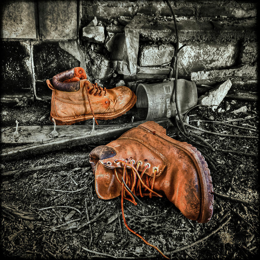 Boot Photograph - End of the Road by Evelina Kremsdorf