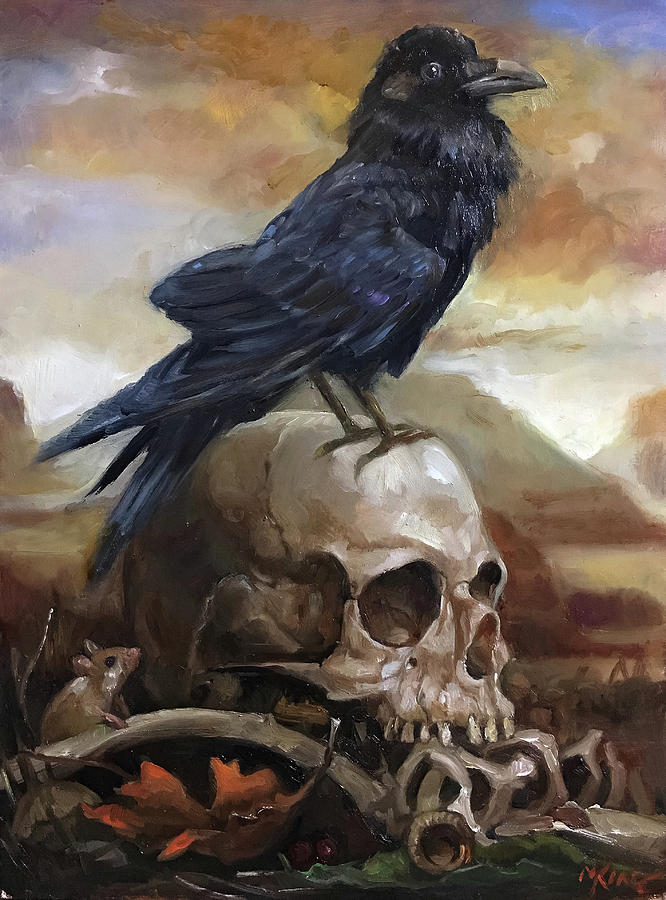 Raven Painting - End of Time by Margot King