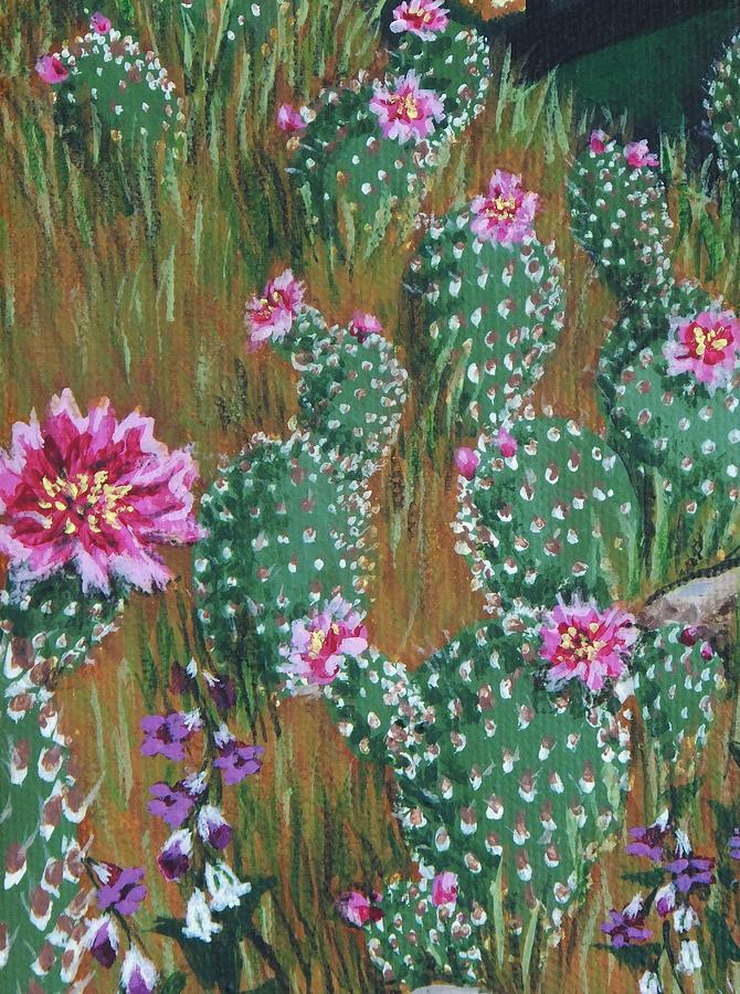 Endangered Bakersfield Cactus Painting by Katherine Young-Beck