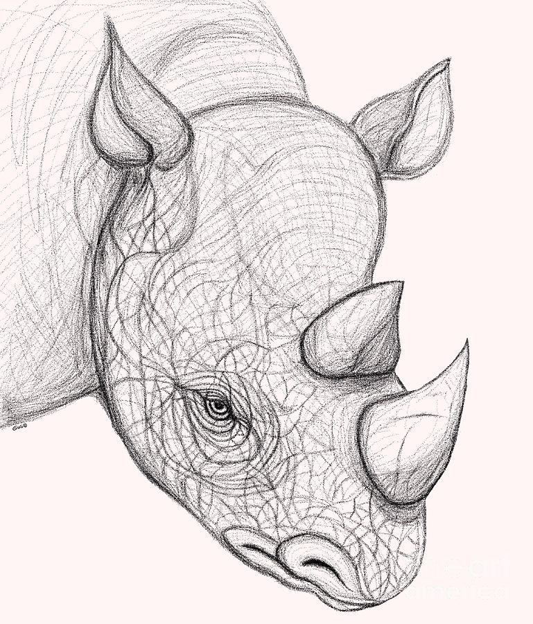 Endangered Rhino Digital Art by Nick Gustafson