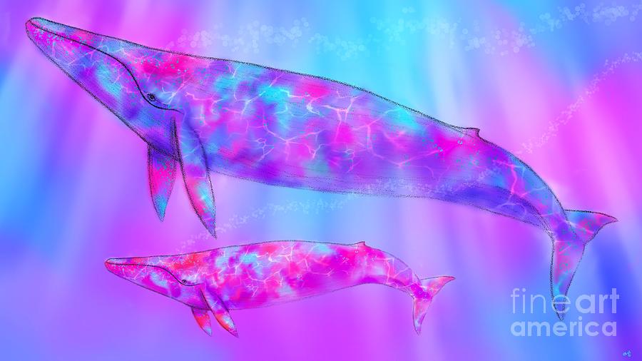 Endangered Whales Digital Art by Nick Gustafson