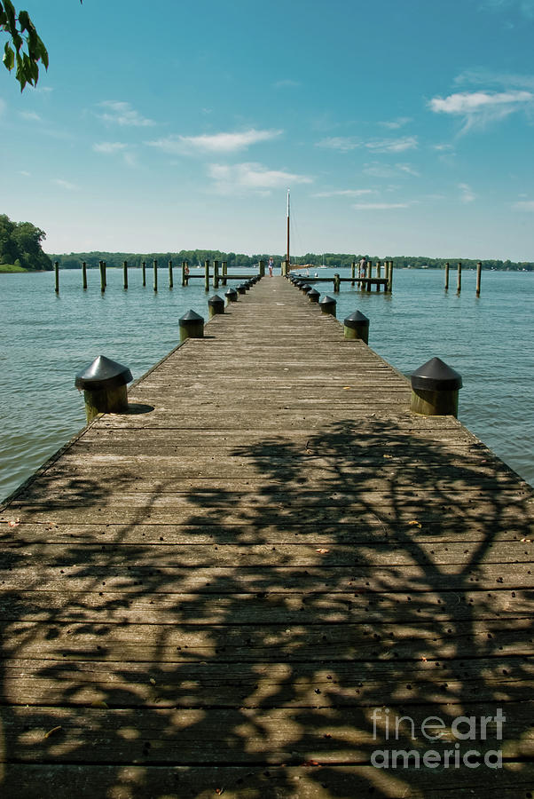 Endless Dock Coastal / Nautical Landscape Photograph Photograph by PIPA Fine Art - Simply Solid