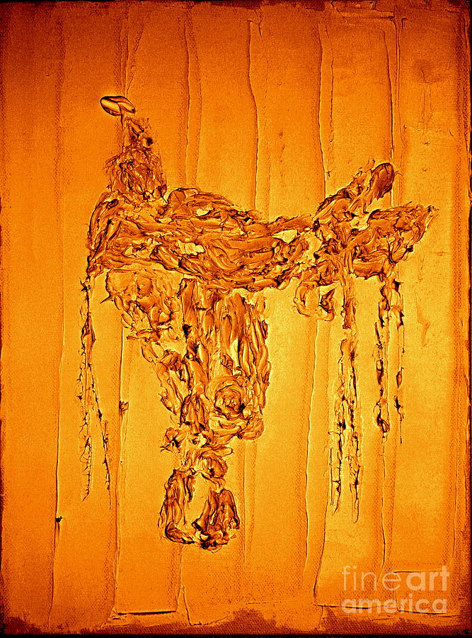 Endurance Saddle Red Gold Painting by Richard W Linford