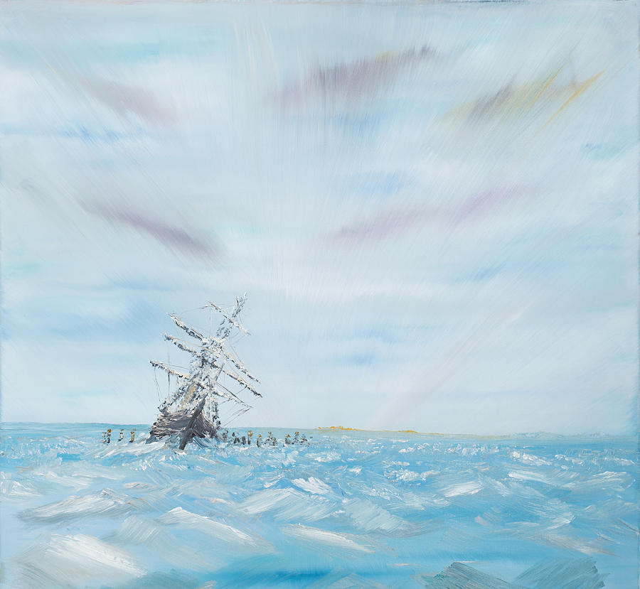 Boat Painting - Endurance trapped by the Antarctic Ice by Vincent Alexander Booth