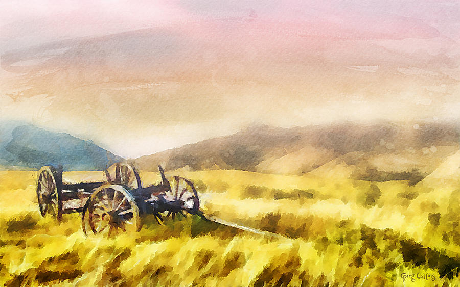 Wagon Painting - Enduring Courage by Greg Collins