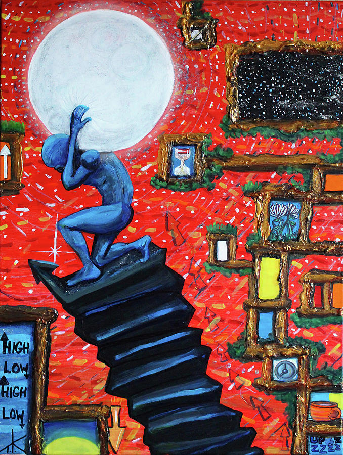 Energy flow, the active space and the effects of the rising moon Painting by Similar Alien