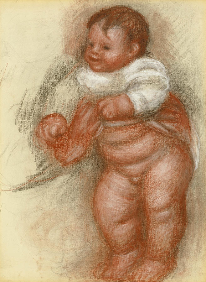 Enfant Nu Debout Drawing by Pierre-Auguste Renoir
