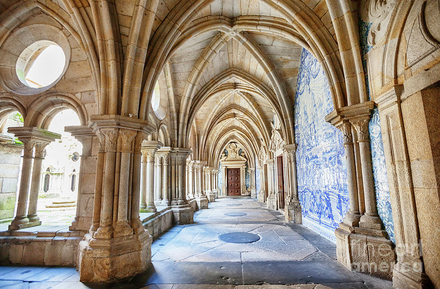 enfilade of cathedral cloister Se, Porto, Portugal Photograph by Ariadna De Raadt