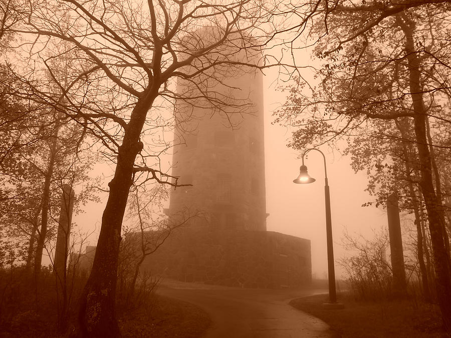 Enger Tower In Fog Photograph