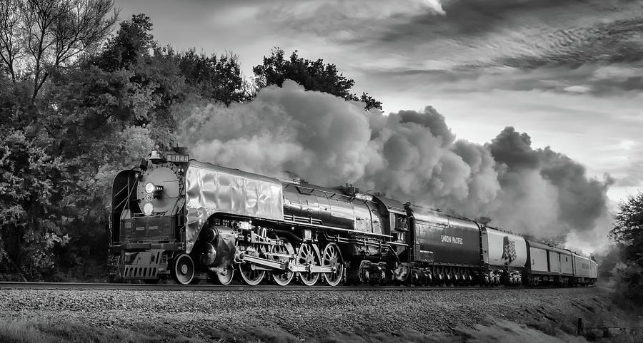 Engine 844 in Black and White Photograph by James Barber
