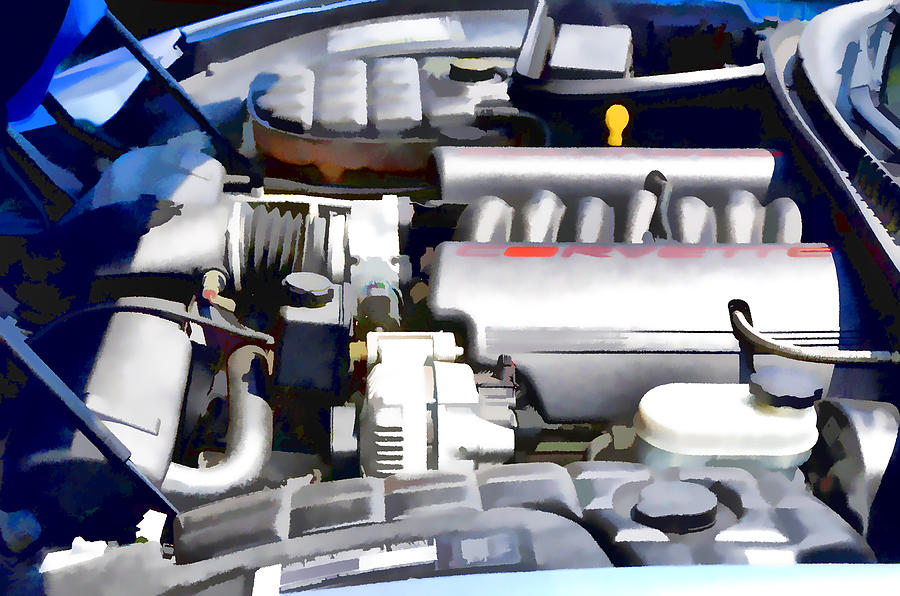 Transportation Painting - Engine compartment 1 by Jeelan Clark