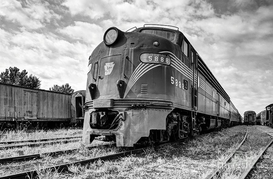 Train Photograph - Engine Number 5888 Black and White by Mel Steinhauer