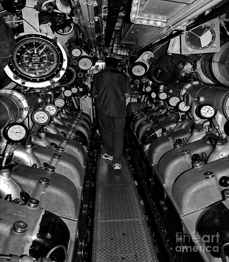 Engine Room BW Photograph by Tim Richards