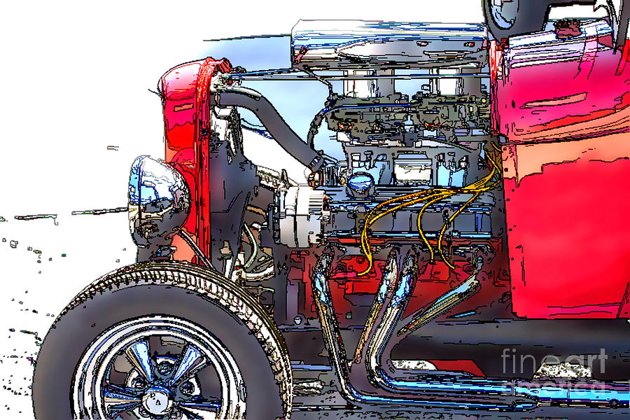 Engine Sketch by Darrell Hutto Photograph by Darrell Hutto | Pixels