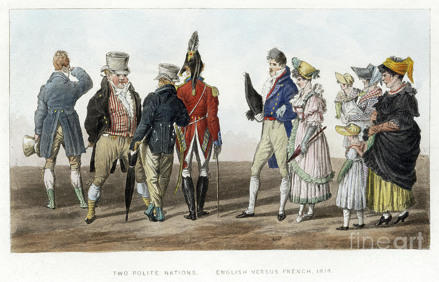 ENGLAND AND FRANCE, c1814.  Drawing by Granger