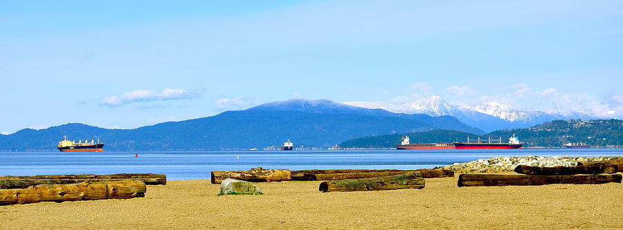 English Bay Photograph - Sunset Beach Panorama by Caroline Reyes-Loughrey English Bay Photograph - Sunset Beach Panorama by Caroline Reyes-Loughrey