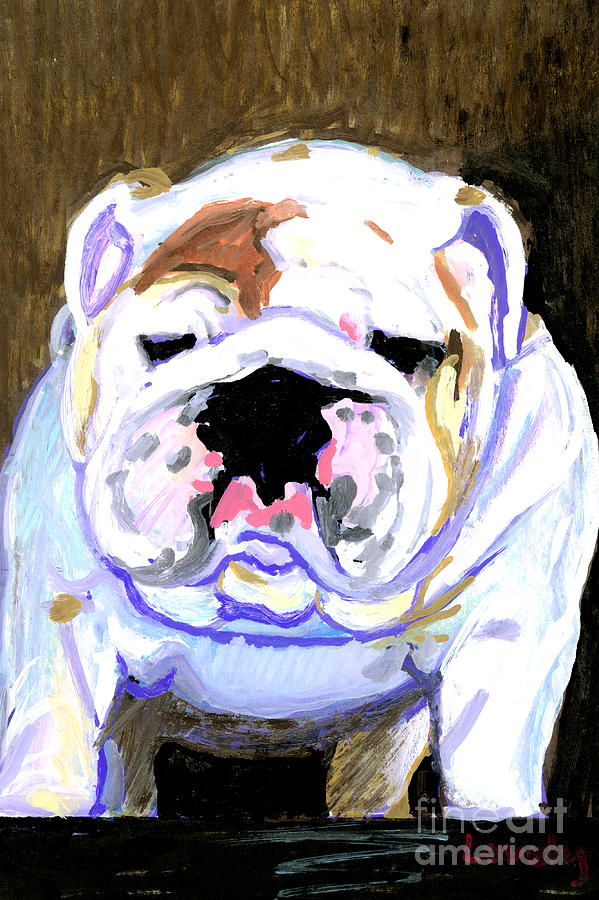 English Bulldog Painting by Candace Lovely