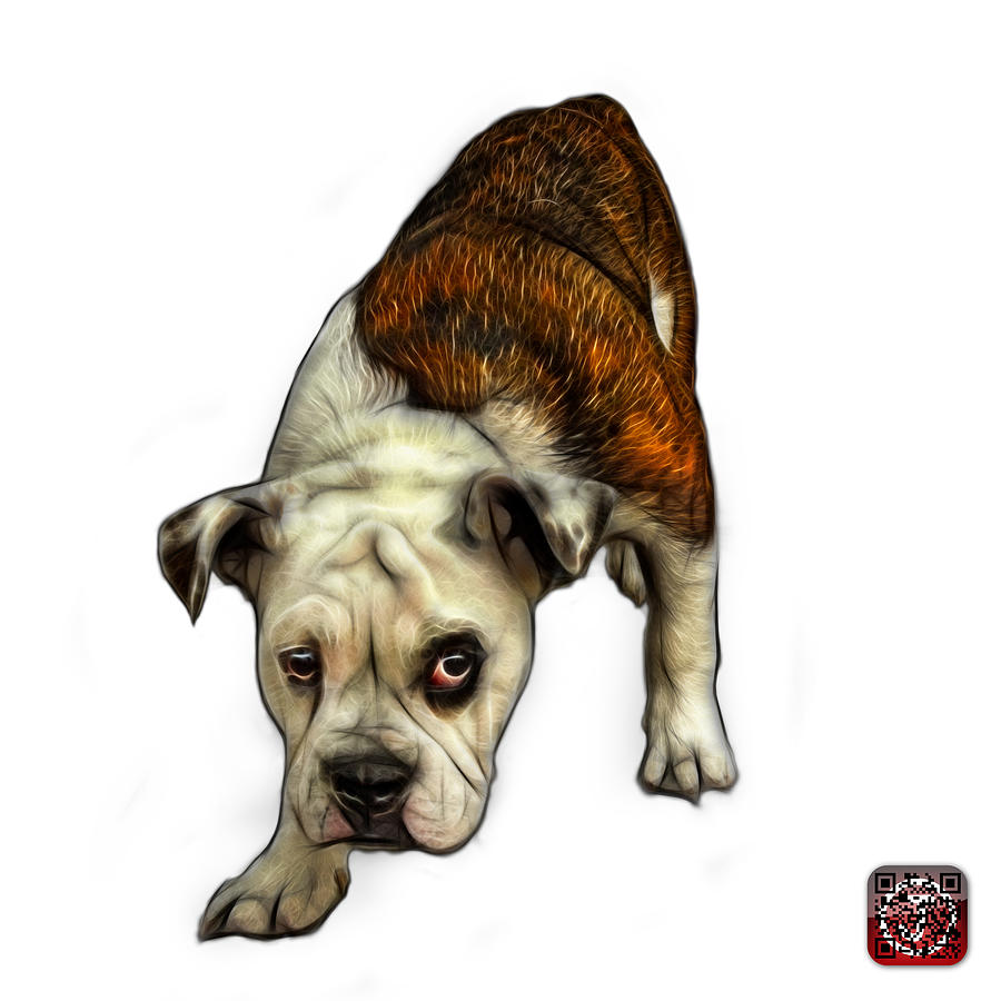 English Bulldog Dog Art - 1368 - WB Painting by James Ahn