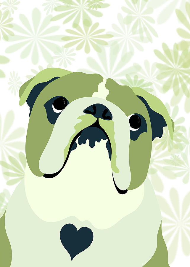 English Bulldog In Greenery Digital Art by SharaLee Art