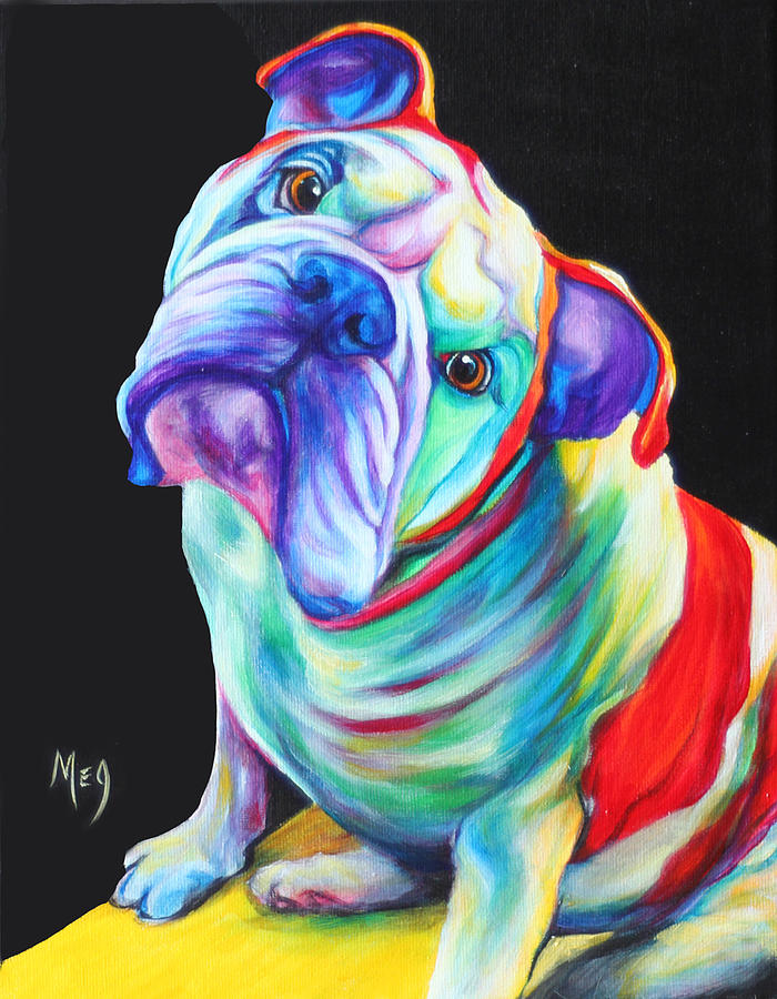 English Bulldog  Painting by Meg Keeling