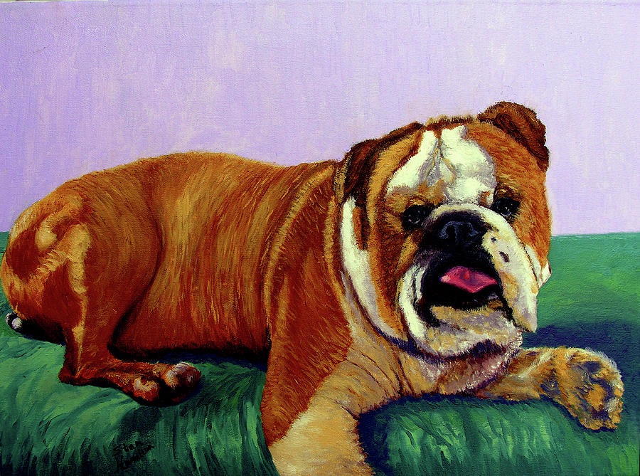 Portrait Painting - English Bulldog by Stan Hamilton