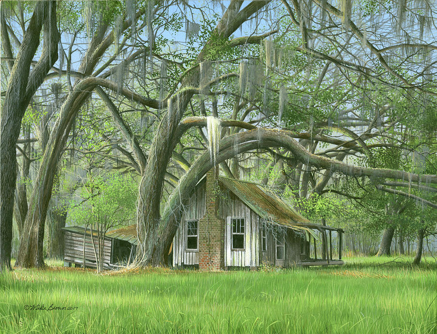 Oak Trees Painting - English Eddie Oaks  by Mike Brown
