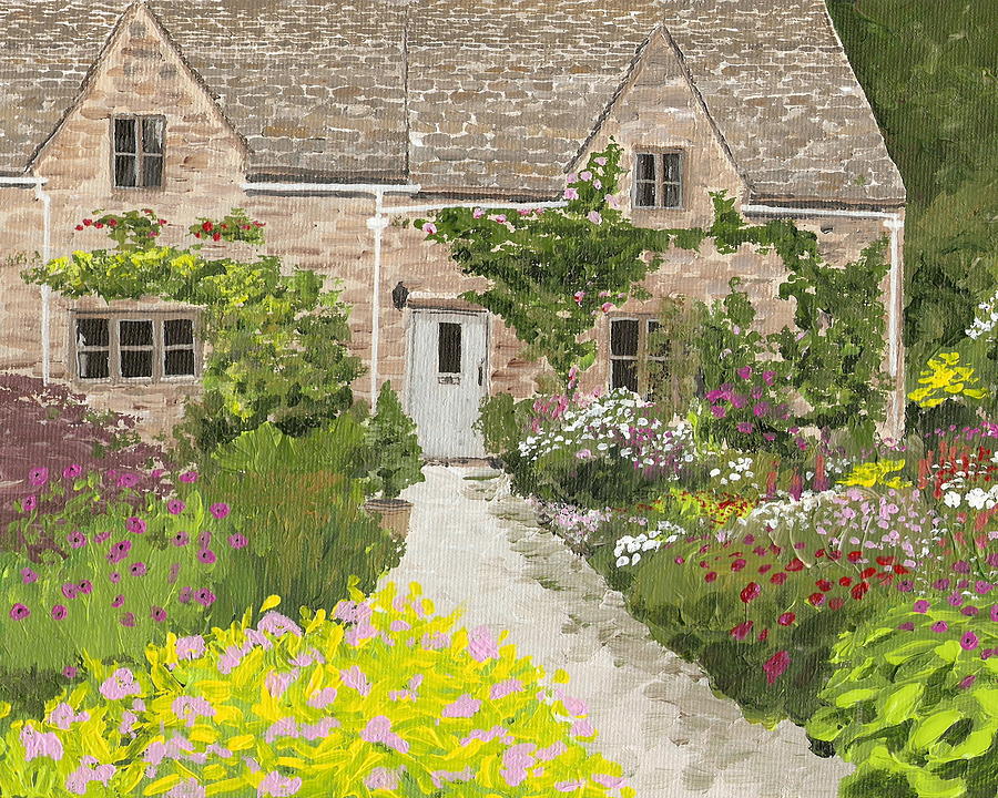 English Garden Painting by Keith Wilkie