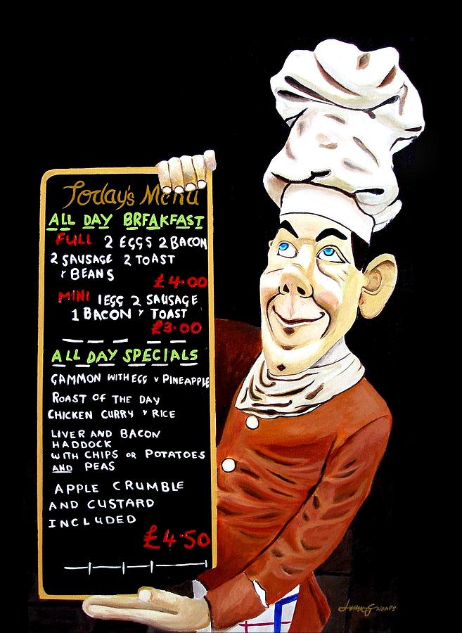 English Painting - English Menu by JoeRay Kelley English Painting - English Menu by JoeRay Kelley