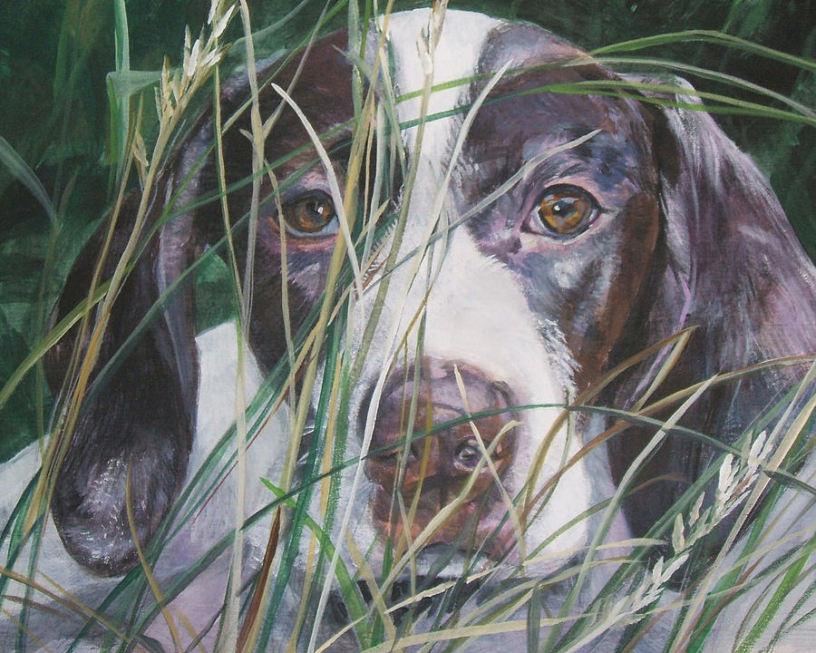 English Pointer  Painting by Lee Ann Shepard