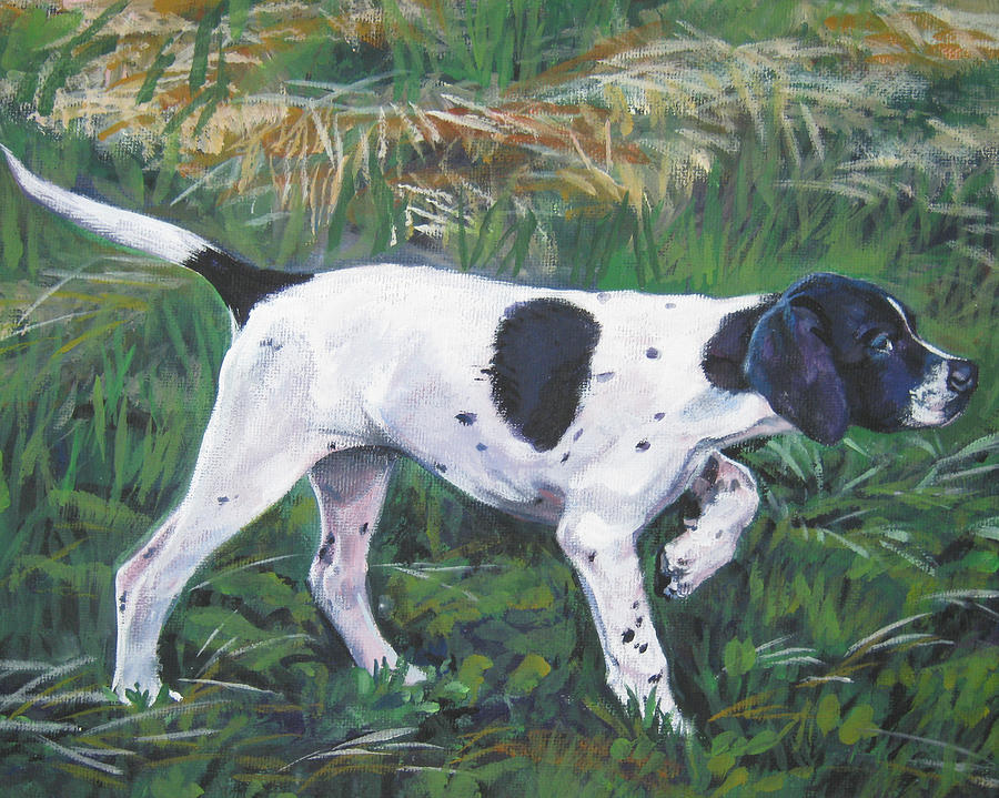 English Pointer Puppy Painting by Lee Ann Shepard