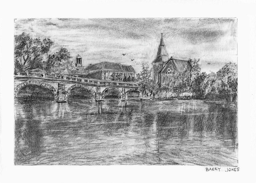 English River Town Drawing by Barry Jones