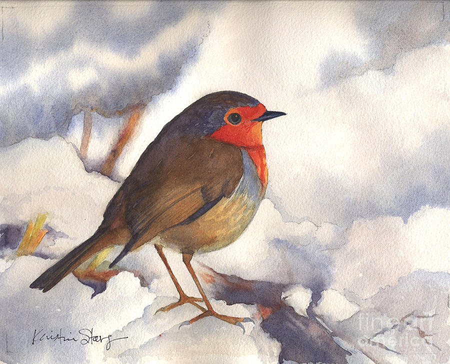 English Robin Painting by Kristina Storey