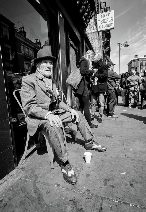 English Senior Wearing Spats in Brick Lane London Photograph by John Williams