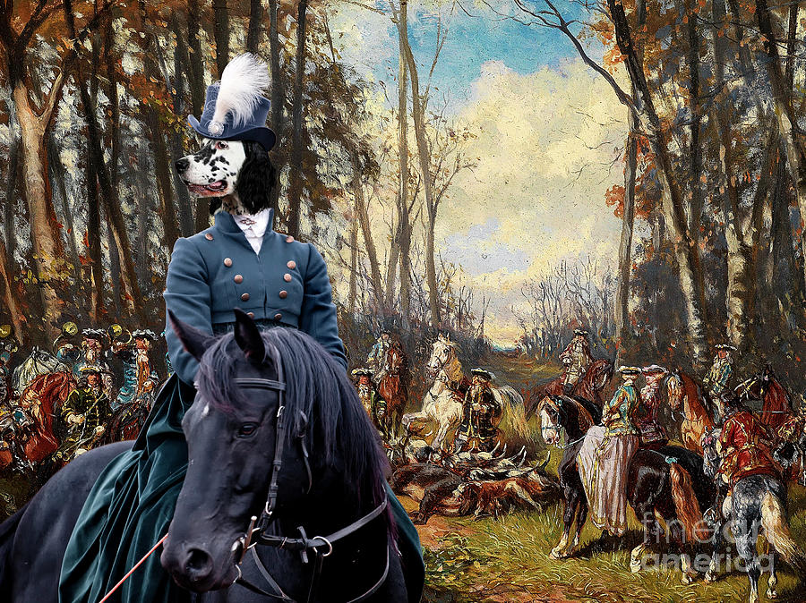 English Setter Art Canvas Print - The Noble Hunt Party Painting by Sandra Sij