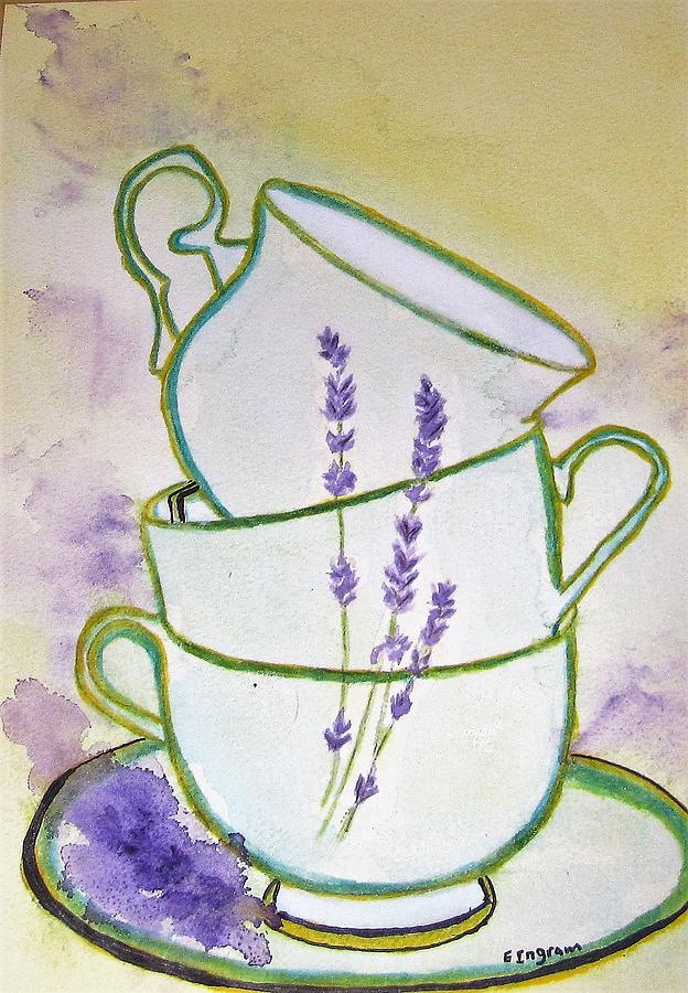 Lavender  tea Painting by Elvira Ingram