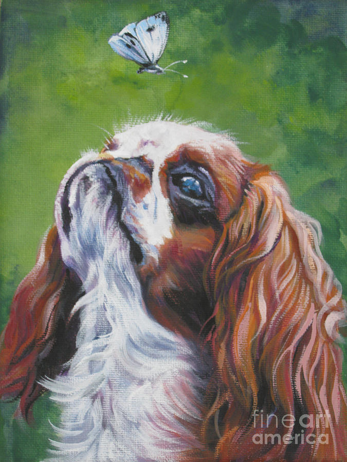 English Toy Spaniel Painting by Lee Ann Shepard