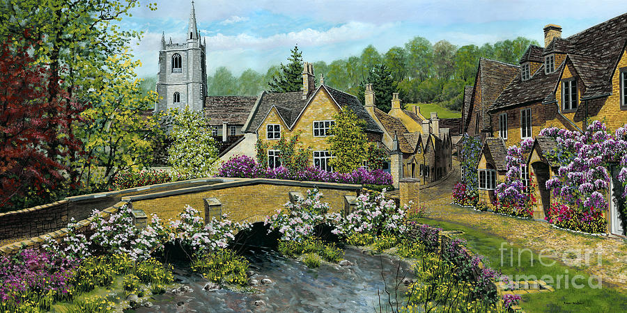 English Village Painting by Roger Witmer