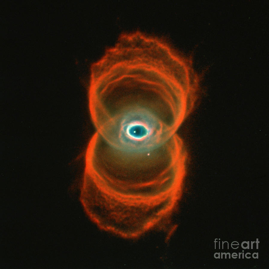 Space Photograph - Engraved Hourglass Nebula by Nasa