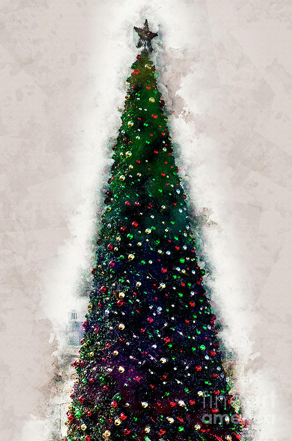 Christmas Photograph - Enhanced Christmas tree  by Humorous Quotes